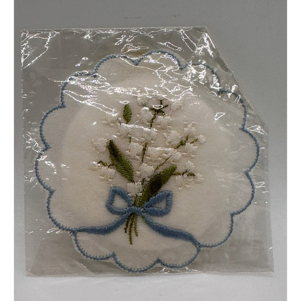 Vintage DESCO Embroidered Cotton Cosmetic Pads Made in‎ Switzerland NOS Sealed